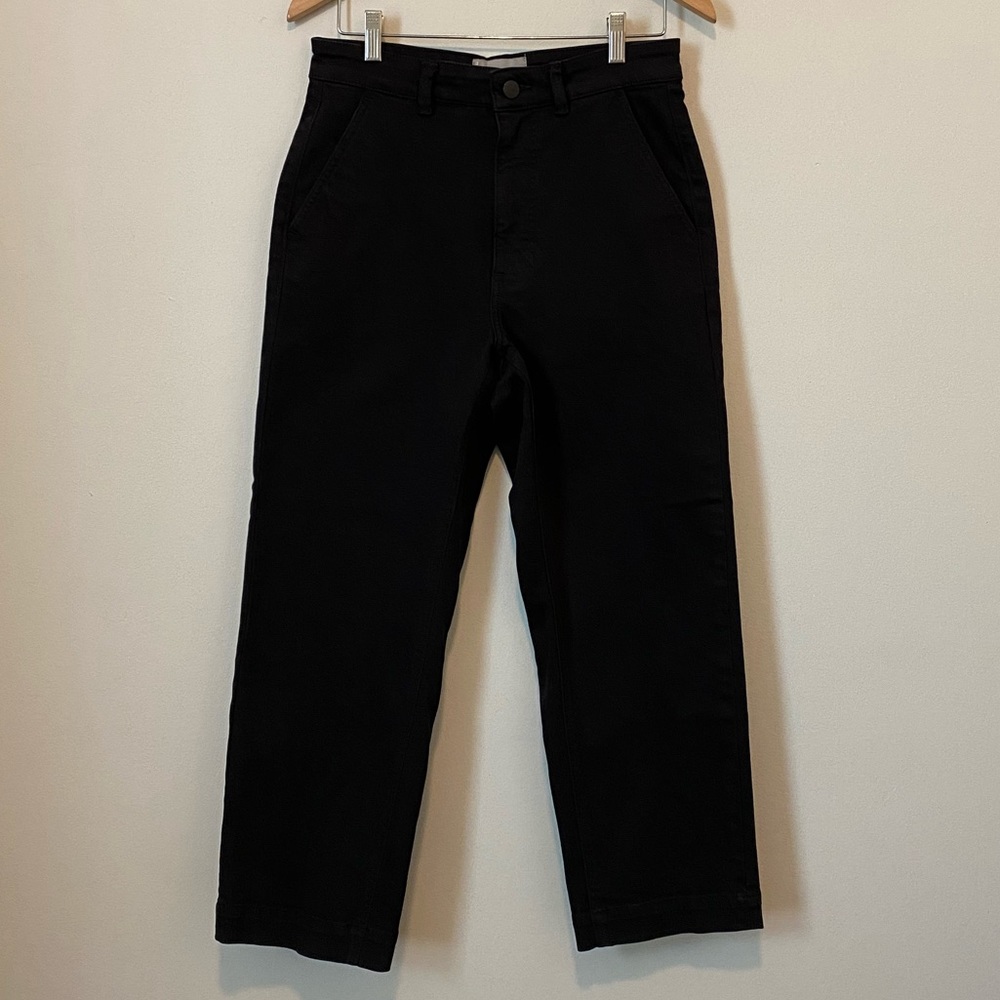 Everlane High Waisted Straight Leg Cropped Pants size 8 Black